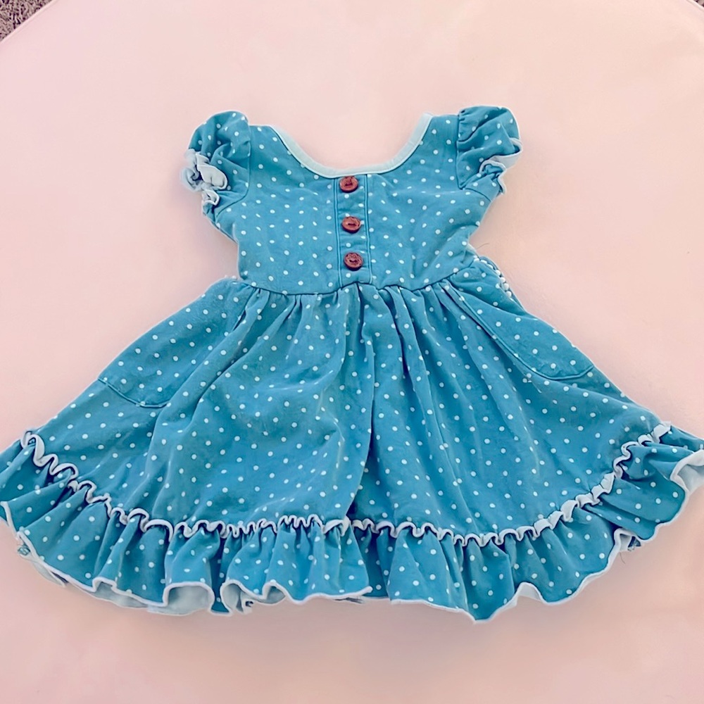 SweetHoney 12M Dress Blue Polka Dot